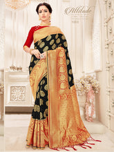 Black Banarasi Art Silk Woven Saree